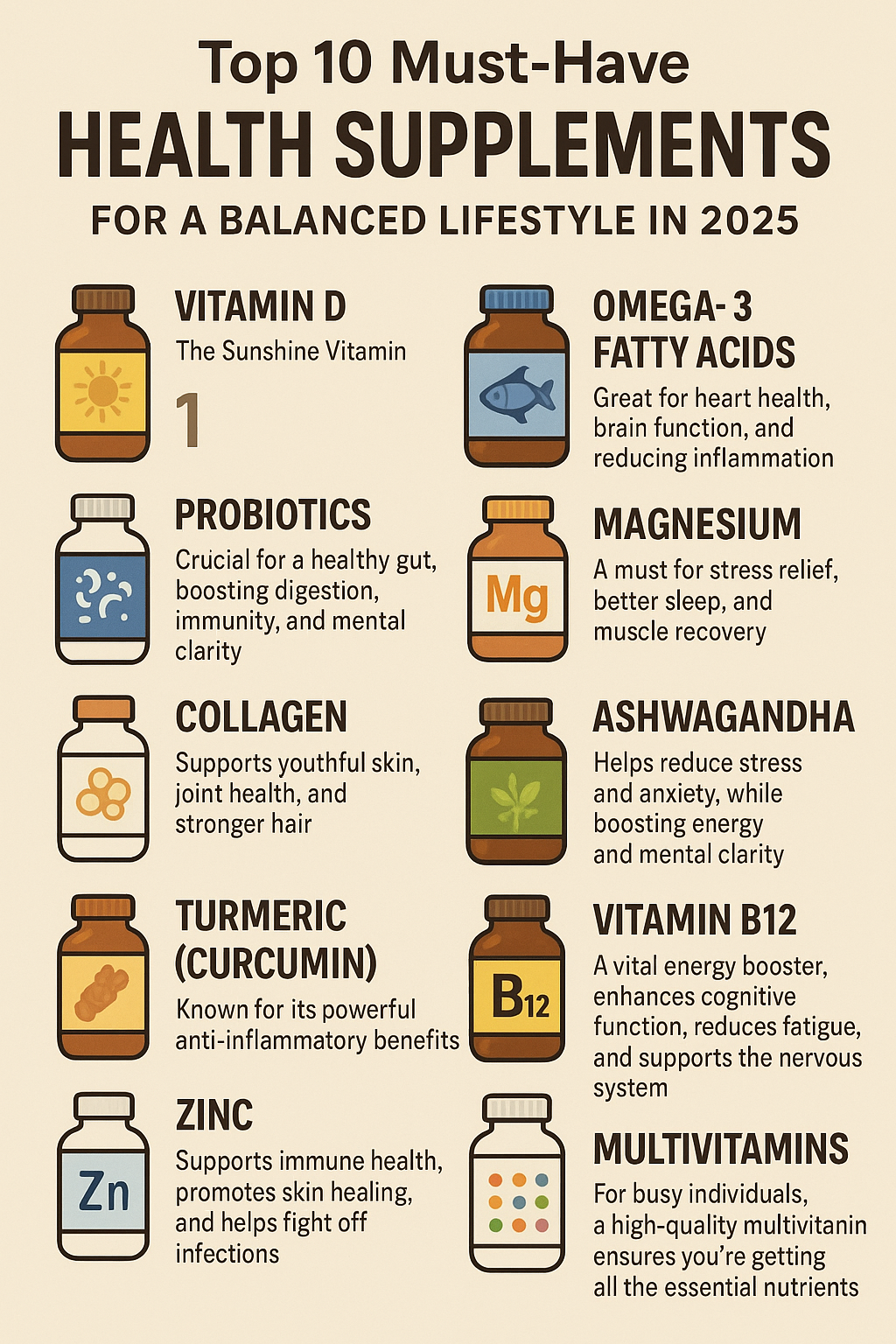 Top 10 Must-Have Health Supplements for a Balanced Lifestyle in 2025