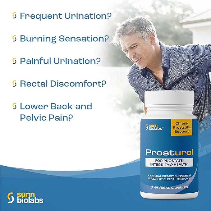 Prosturol | Prostatitis Treatment | CPPS -Prosturol Extra Strength Discomfort Relief & Prostate Supplement for Men with Quercetin, Saw Palmetto, Enzymes, for Pelvic Health - 180 Capsules (3)